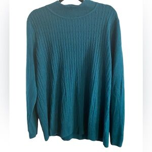 Napa Valley Dark Teal Mock Neck Sweater